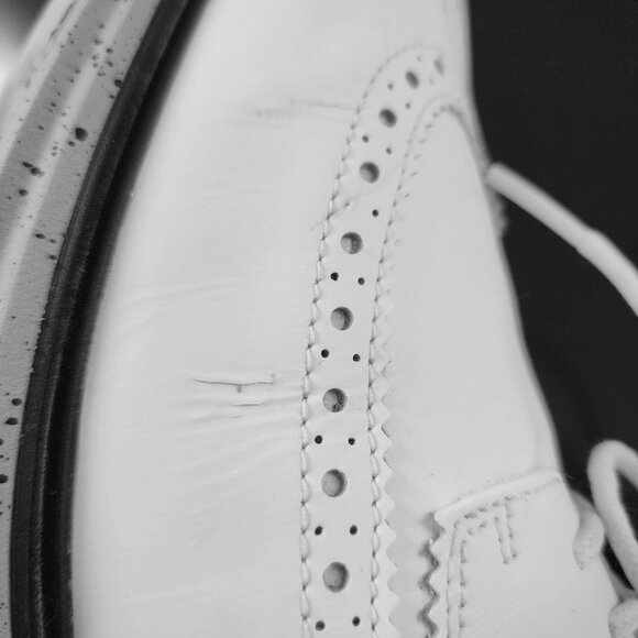 Cole Haan Mens OriginalGrand Golf Shoes White Leather Brogue Sz. 11.5 - Picture 15 of 16